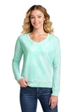 Port & Co ®  Women's Beach Wash ®  Cloud Tie-Dye V-Neck Sweatshirt LPC140V
