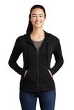 Sport-Tek  ®  Women's PosiCharge  ®  Tri-Blend Wicking Fleece Full-Zip Hooded Jacket LST293