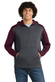 Sport-Tek ®   Tech Fleece Colorblock 1/4-Zip Hooded Sweatshirt. ST249