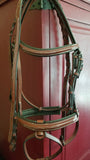 *ONLY ONE LEFT* EXSELLE ELITE FANCY RAISED PADDED BRIDLE Laced Reins are included Med Brown