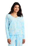 Port & Company® Ladies Beach Wash® Cloud Tie-Dye V-Neck Sweatshirt LPC140V