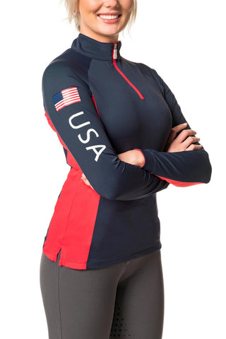 SALE - Kastel USA Sunshirt in Navy w/Red Colorblock