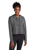 Sport-Tek ® Ladies PosiCharge ® Tri-Blend Wicking Fleece Crop Hooded Pullover LST298